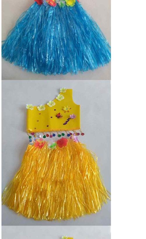 新款儿童环保服diy手工制作时装秀演出服幼儿园服装女亲子走秀裙 天